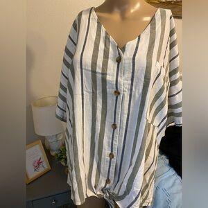 NWT time and tru button tie shirt